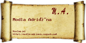 Modla Adriána névjegykártya